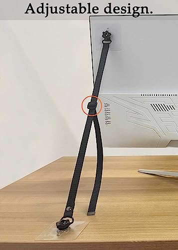 OeckuXIY 2 Pack Adjustable TV Safety Straps, No-Drill Adhesive Anti-Tip Furniture Anchors for Baby Proofing, Flat Screens ...