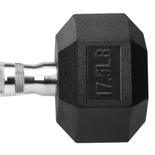 Hex Dumbbells Rubber Coated Cast Iron Hex Black Dumbbell Free Weights for Exercises
