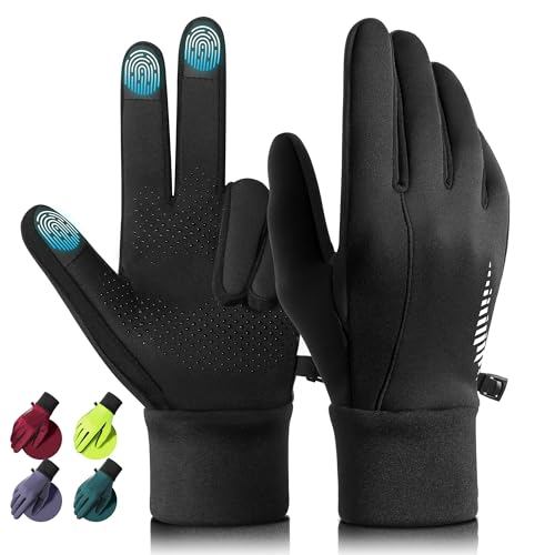 rivmount Winter Gloves Women Men, Cold Weather Touch Screen Liner Glove, Windproof 3-Layers, for Running, Cycling, Biking,...