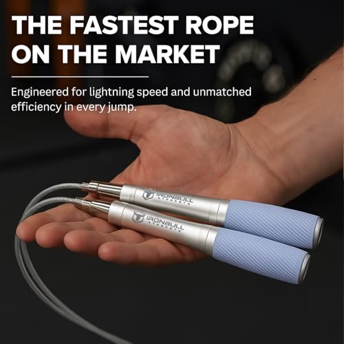 Jump Rope for Men & Women - Ultra-Fast, High Speed Jump Rope - Self-Locking Screw-Free Design with Aluminum Handles and Si...