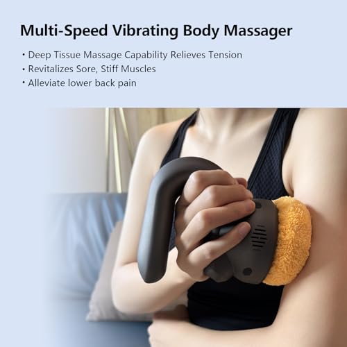 HYAKO Handheld Professional Mini Orbital Buffer Relief Massager, Adjustable Multi-Speed Vibration Deep Tissue Body Chiropr...