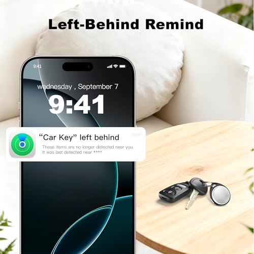 4 Pack Tracker Tags [Apple MFi Certified] Bluetooth Air Tracker Pair with Apple Find My (iOS Only) Smart Tracking Tags Key...