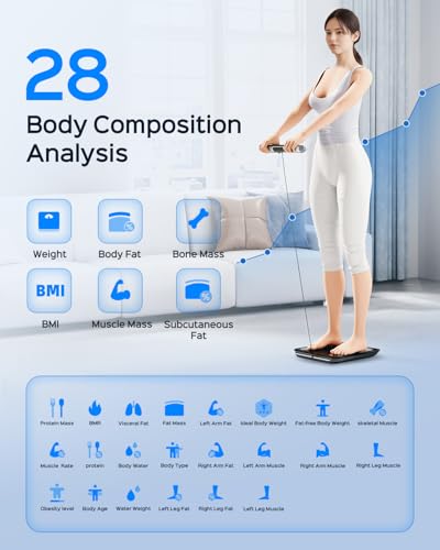 Tychesy Smart Scale with BMI, 8-Electrode Body Composition Analyzer for Weight Loss, Full Body Pod Scale with Segmented An...