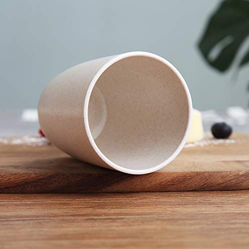 Choary Eco-friendly Unbreakable Reusable Drinking Cup for Adult(12 OZ), Wheat Straw Glasses Healthy Tumbler Set 5-Multicolor, Dishwasher Safe