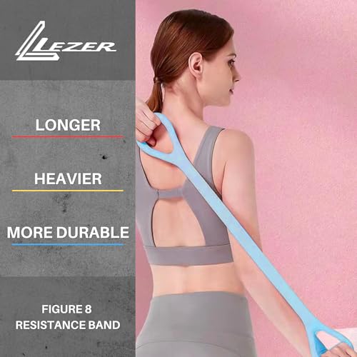 LEZER Figure 8 Resistance Band, Fitness Elastic Rope, Execrise Workout for Arm, Back, Chest and Shoulder, Yoga, Pilates, S...