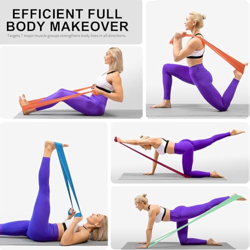 A AZURELIFE Professional 8 Yards Bulk Resistance Bands Rolls or 5,6,7 ft. Long Non-Latex Elastic Exercise Bands, Stretch B...
