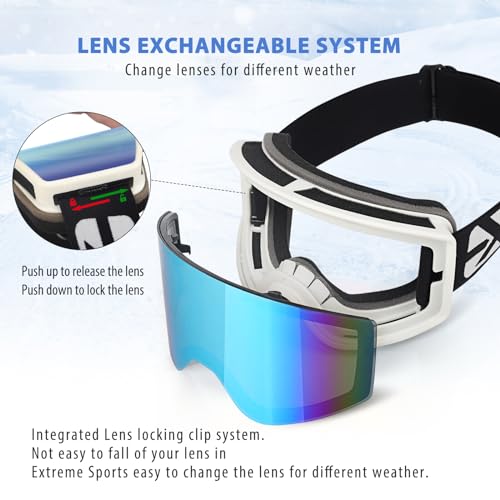 EXP VISION Ski/Snowboard Goggles Parent-child Snow Goggles Over Glasses for Men, Women Youth Kids