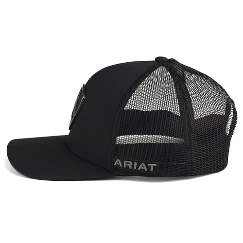 ARIAT Men's Metal Shield Trucker Cap with Snapback Closure