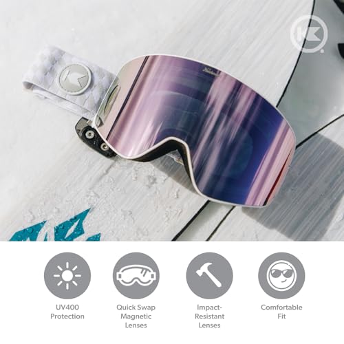 Knockaround Slingshots Ski/Snowboard Goggles for Men, Women & Youth - Anti-Glare & Fog Coating - UV400 Protection