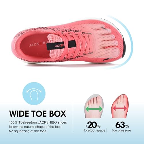 JACKSHIBO Wide Toe Box Shoes Women Arch Support Wide Sneakers for Running Walking Athletic Tennis Orthopedic Plantar Fasci...