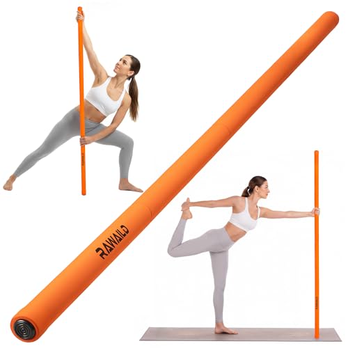 RAWAILD Yoga Stick, Upgraded 5ft Sturdy Steel Mobility Stick, Adjustable Exercise Equipment for Stretching, Flexibility & ...