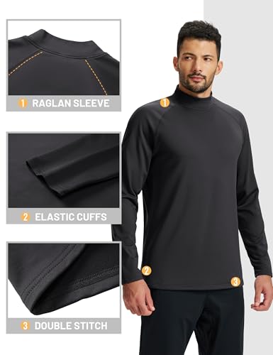 TACVASEN Mens Thermal Fleece Shirt Mock Turtle Neck Base Layer Long Sleeve Athletic Warm Undershirt Winter Running Tops