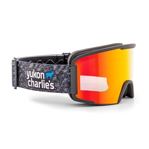 Yukon Charlie’s Adult Snow Goggles - Cylindrical Lens Ski Goggles - Boosted Contrast, Reduced Glare, Anti-Fog