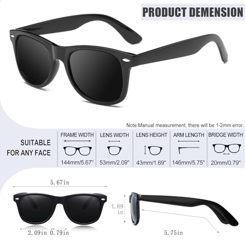 Joopin Square Sunglasses Polarized UV Protection Trendy Designer Sun Glasses Men Women