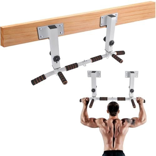 Getanye Wall Mounted Pull Up Bar Chin Up bar Multifunctional Adjustable Dip Station for Indoor Home Gym Workout, Power Tow...