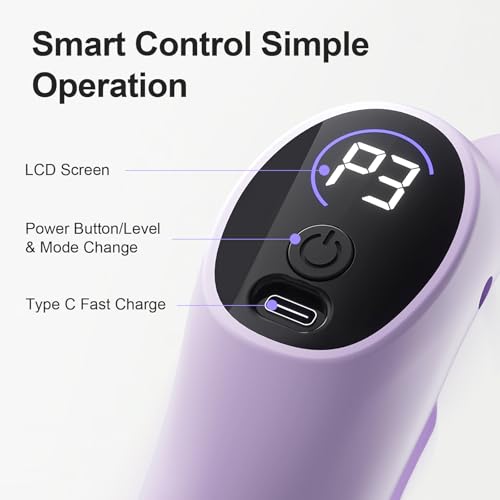 Lqyom Deep Tissue Percussion Massage Gun, Ergonomic Fascia Blaster with 3 Modes & 5 Levels, Fascia Ring Massager with Belt...