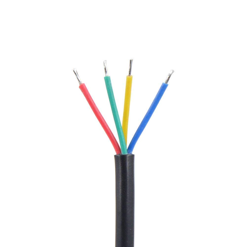WESIRI 4pin Black Electrical Connector - 5Pairs LED Lights Extension Cable 20cm/Pair, 0.2mm², Model 5Pairs 4pin S