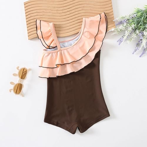 Girls Tankini Swimsuits Size 8-10 with Swim Cap Cute Ruffle Swimwear Kids Swimming Shorts for Beach & Pool