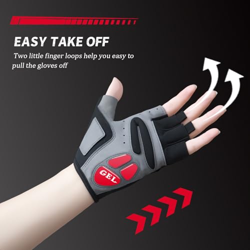 Rioomui Cycling Gloves,Gel Padded Bike Gloves for Men Cycling,Anti-Slip & Shock-Absorbing Lightweight & Breathable Design ...