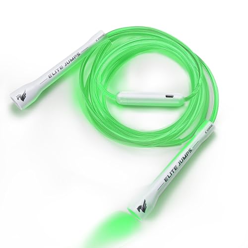 Elite Jumps - Light Show LED Jump Rope - For Kids & Adults - Durable & Lightweight - Adjustable Length & USB Rechargeable...