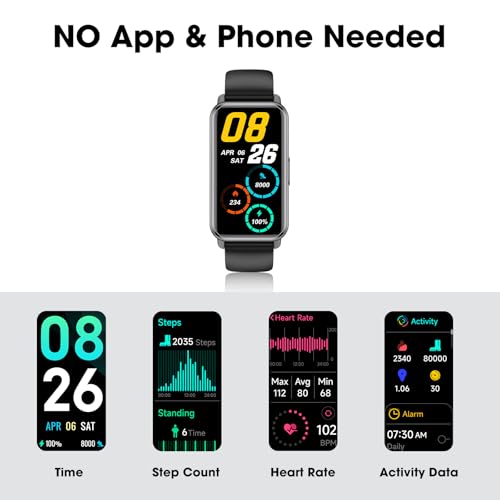 Long Battery Pedometer Watch 14 Days Battery Life, Slim Design No App/Phone Required Fitness Tracker, 50 Meters Waterproof...