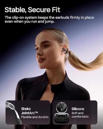 SHOKZ OpenDots ONE-Open-Ear Headphones, Clip-On Earbuds-Wireless Bluetooth Earbuds with Microphone-Secure, Lightweight, Co...