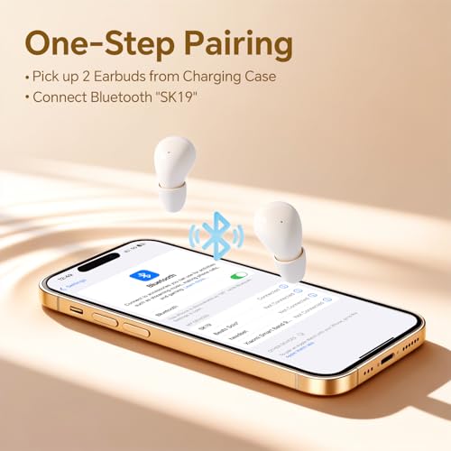 Ear Buds Invisible Mini Earbuds Wireless Bluetooth, Smallest Low Profile Micro Tiny Discreet Hidden Earbuds for Work, Smal...
