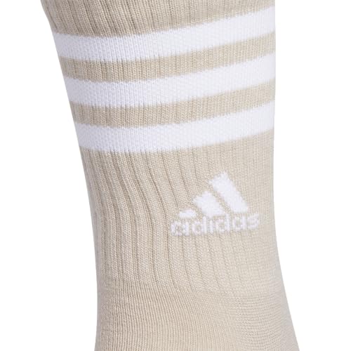 adidas Women's Crew Socks, 3-Stripe Cushioned Socks with Arch Compression, Comfortable, Stylish and Sweat-Wicking, 3-Pack