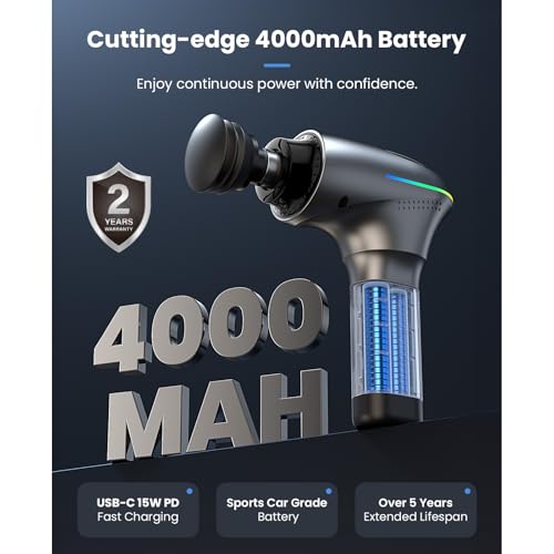 BOB AND BRAD A2 Pro Massage Gun with Heat and Cold Therapy, FSA Eligible/HSA Eligible, Professional Percussion Massage Gun...