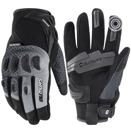 Oumurs Motorcycle Gloves for Men, Touchscreen Cycling Gloves for Outdoor Sports On-Road/Off-Road/Mountain Motorcycle Motor...