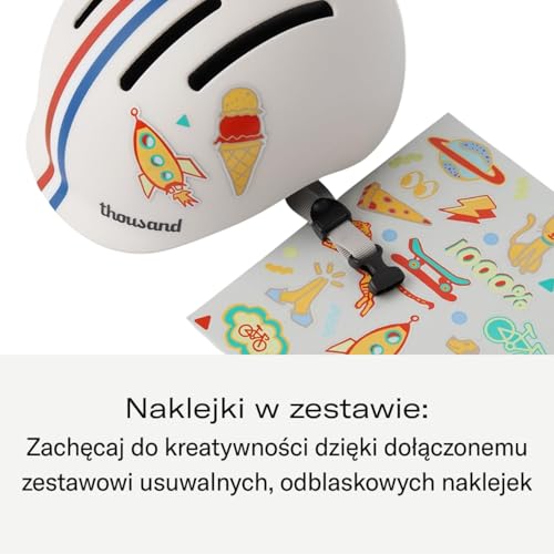 Thousand Kids Helmet – Free Reflective Sticker Pack to Customize, No Pinch Magnetic Buckle, Multi Sport Safety CSPC ASTM C...
