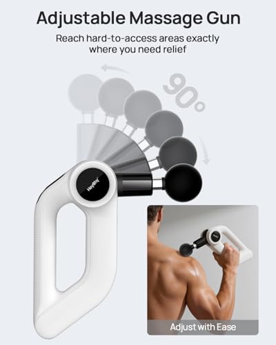 HEYCHY Massage Gun Deep Tissue with Heat Therapy, 12mm Amplitude Muscle Massager for Athletes, 5 Speeds & 4 Modes Massager...