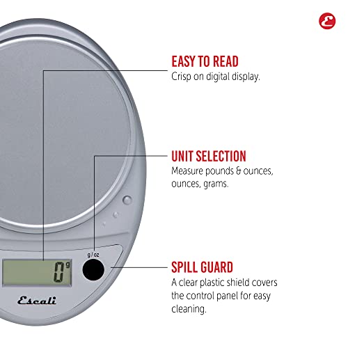 Escali Primo Digital Food Scale Multi-Functional Kitchen Scale and Baking Scale for Precise Weight Measuring and Portion C...