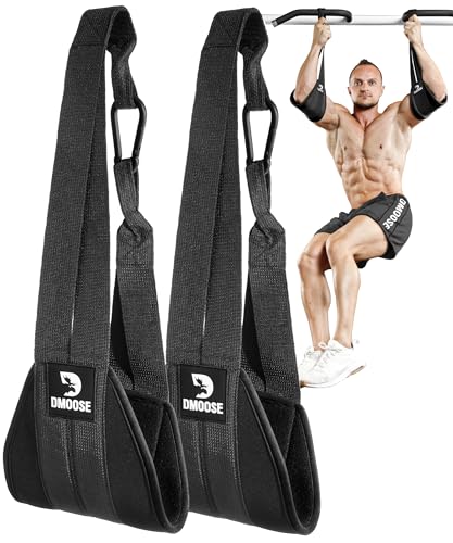 DMoose Fitness Hanging Ab Straps for Pull Up Bar & Core Strength Training - Soft Padded Exercise Straps for Ab Swing & Leg...