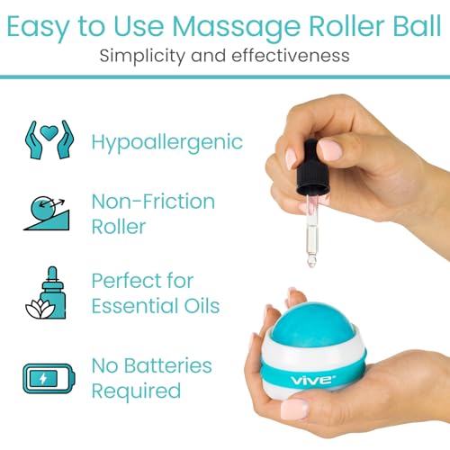 Vive Massage Roller Ball - Manual Massage Therapy & Relax Tool for Sore Muscles, Joint Pain Relief, Relaxing, Full Body De...