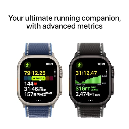 Apple Watch Ultra 3 [GPS + Cellular 49mm] Running & Multisport Smartwatch w/Rugged Titanium Case w/Anchor Blue Ocean Band....