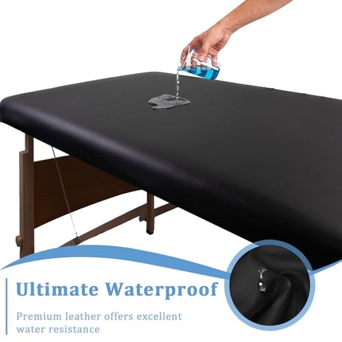 KIDOACOW Leather Massage Table Cover Protector Wipeable Massage Table Cover Fitted Replacement Sheet Covers for Massage Be...
