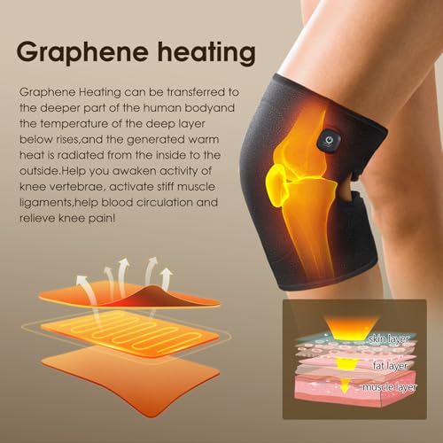 COMFYTHERA Heated Knee Brace for Knee Pain Relief, Heating Pad for Knee Brace, Heated Knee Wrap for Knee Warmer Arthritis