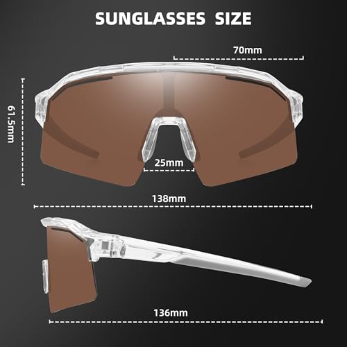Sunbowglint Sports Sunglasses for Men Women Unbreakable UV400 Protection Goggles Baseball Running Cycling Glasses