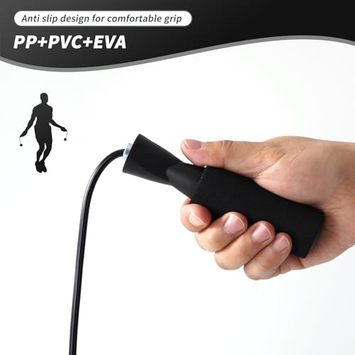 junqixing Cordless Jump Rope with Weight Ball, Fitness Training Jump Rope, Indoor Home Exercise, Suitable for Men Women Kids.