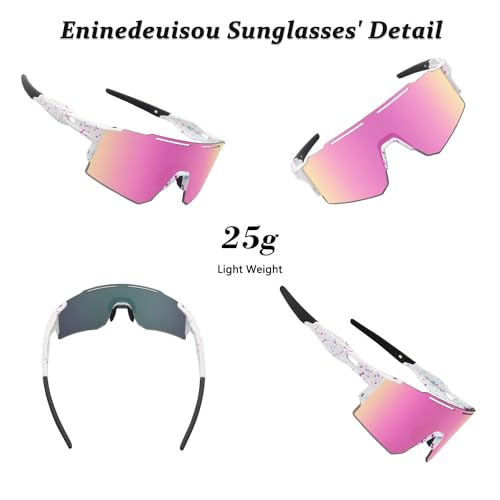 Eninedeuisou Sunglasses Cycling Glasses TR90 Frame for Men Women, Running Cycling outdoor Sports.