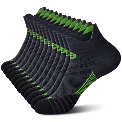 PAPLUS Ankle Compression Sock for Men and Women 2/4/6 Pairs, Low Cut Compression Running Sock with Ankle Support
