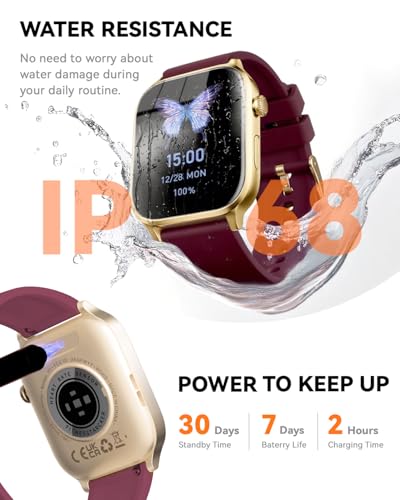 Smart Watches for Women Men, Fitness Tracker Watch with 110 Sports Modes, Step Counter/Sleep Monitor/Pedometer, IP68 Water...