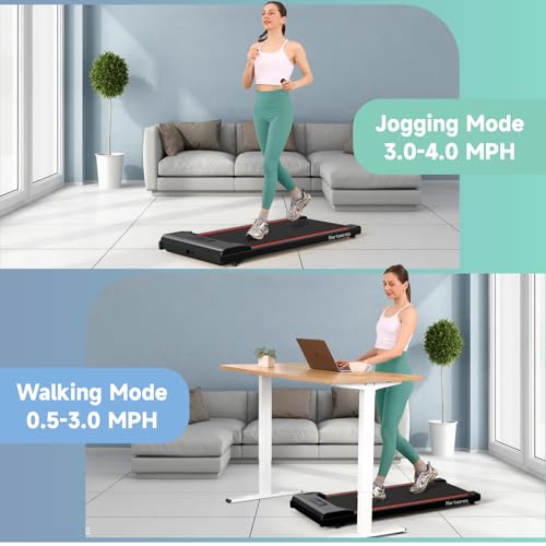 Hartwares Walking Pad Under Desk Treadmill with Incline 4 Level-9%, 2.5HP Quiet Treadmills for Home Office Small, Portable...