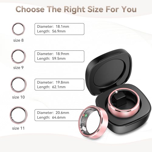 Smart Ring for Women,Fitness & Activity Tracker with Blood Oxygen/Heart Rate Monitor, Sleep Tracker, Step Counter, IP68 Wa...