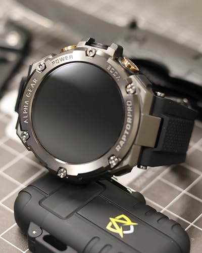 ALPHAGEAR Raptor PRO Smartwatch for iPhone & Android, Rugged Smart Watch (Answer/Make Call), Wellness Tracker with 1.58" A...