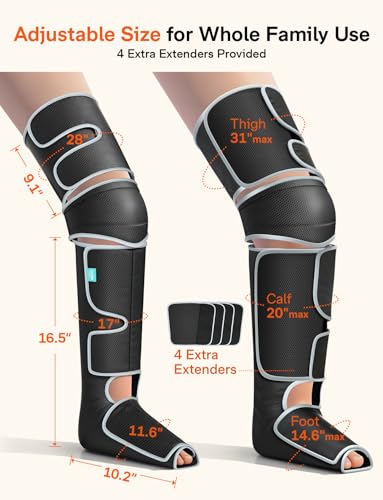 ALLJOY Leg Massager for Circulation and Pain Relief FSA, Gifts for Men Women Dad Mom, Leg Massager with Heat and Compressi...