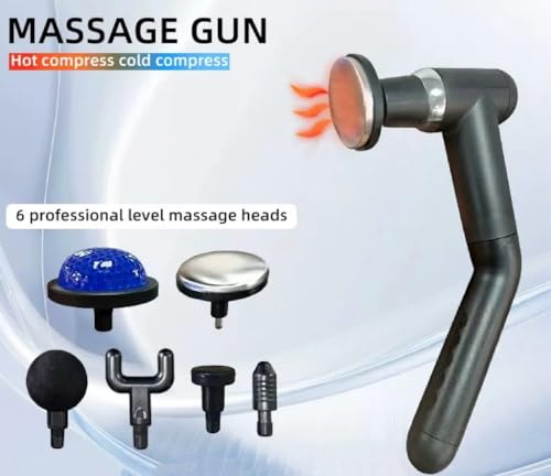Adjustable Arm Massage Gun with six Interchangeable Heads, Relieves Muscle Soreness,Stiffness and Pain Relief, Black