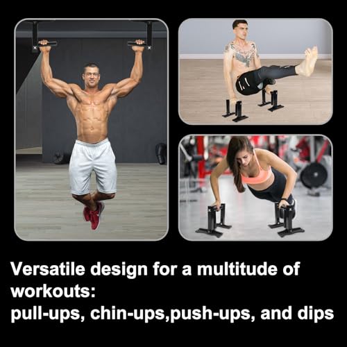 Upgrade Pull Up Bar for Doorway - Portable Strength Training Pull Up Bar Handles, Multi-functional Home Gym Fitness Equipment
