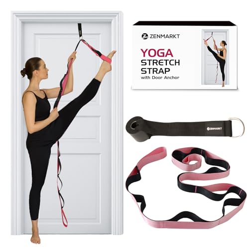 10-Loop Yoga Strap with Door Anchor – Stretch Strap for Flexibility, Deep Stretching, and Improved Balance – Perfect Yoga ...
